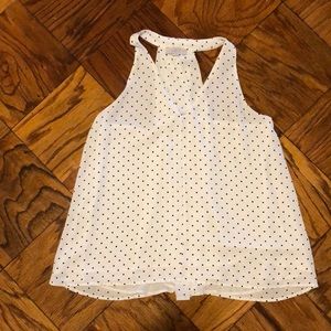 LOFT size S black and white polka dot silky tank racerback